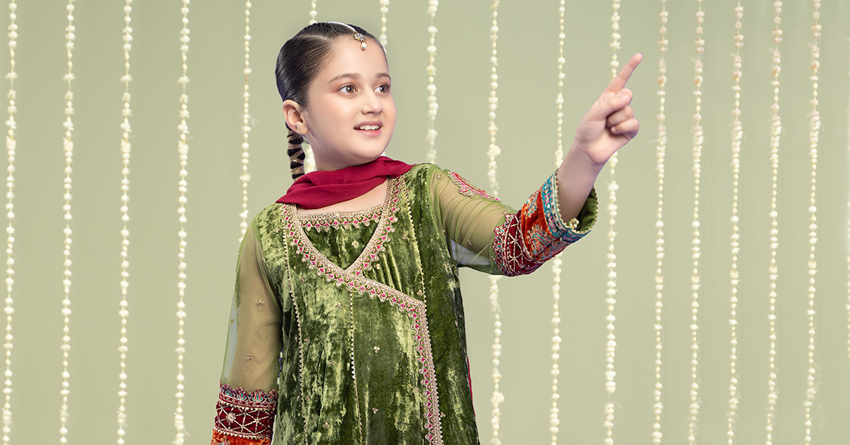 Maria B | 3 Piece Embroidered Velvet Suit | MKS-W24-15 - by - Libasekhas UK - Registered Vendor of : Maria B - 100% Original Designer Dresss
