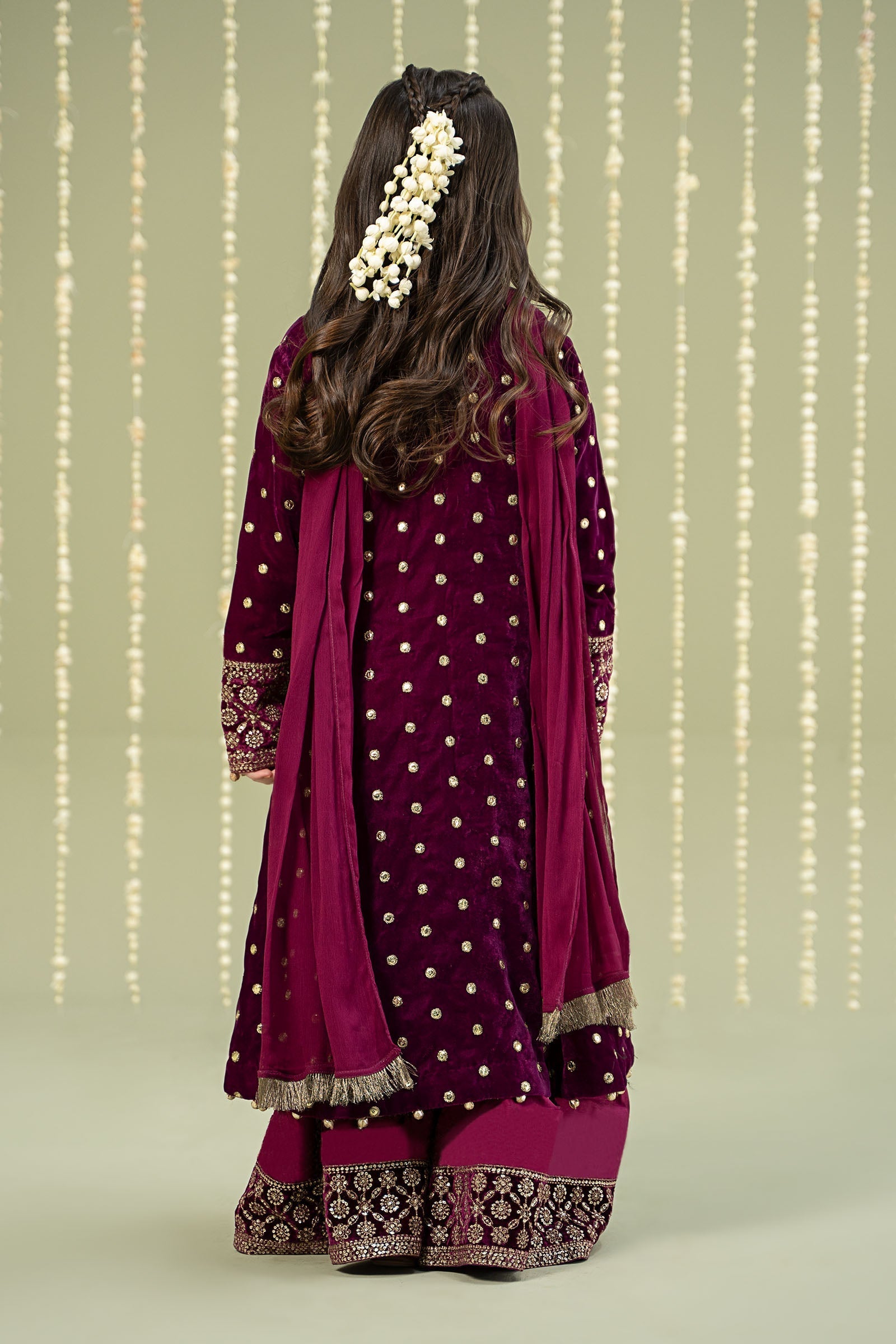 Maria B | 3 Piece Embroidered Velvet Suit | MKS-W24-38 - by - Libasekhas UK - Registered Vendor of : Maria B - 100% Original Designer Dresss