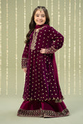Maria B | 3 Piece Embroidered Velvet Suit | MKS-W24-38 - by - Libasekhas UK - Registered Vendor of : Maria B - 100% Original Designer Dresss