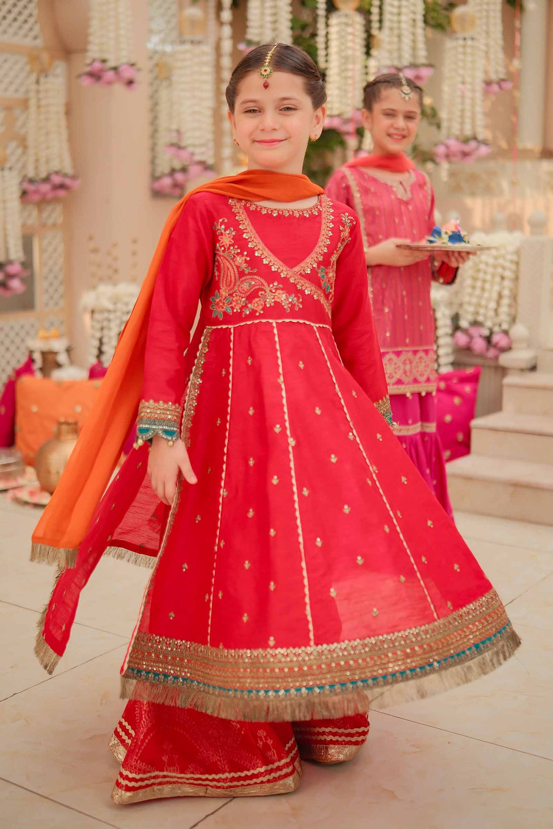 Maria B | 3 Piece Embroidered Raw Silk Suit | MKS-W24-02 - by - Libasekhas UK - Registered Vendor of : Maria B - 100% Original Designer Dresss