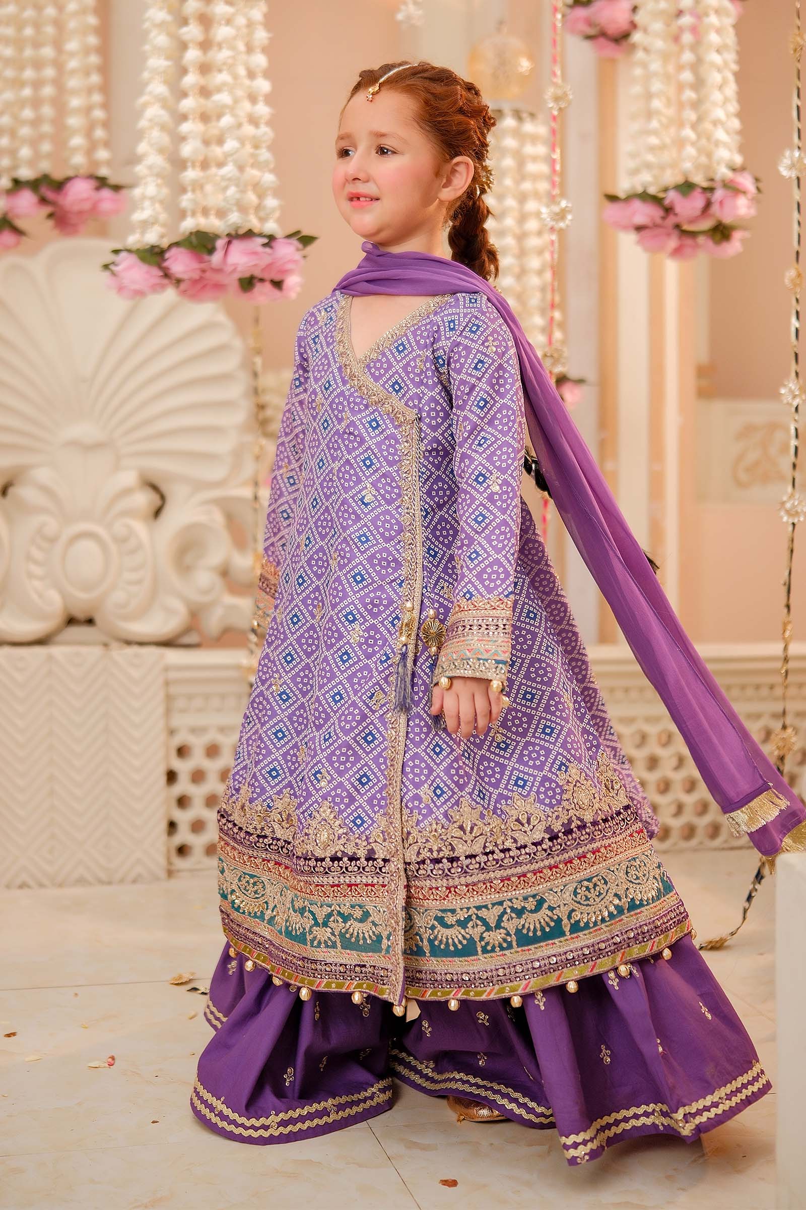 Maria B | 3 Piece Embroidered Raw Silk Suit | MKS-W24-20 - by - Libasekhas UK - Registered Vendor of : Maria B - 100% Original Designer Dresss