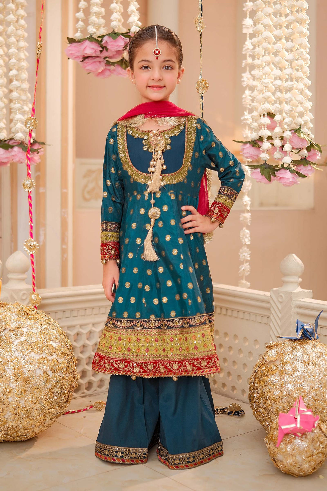 Maria B | 3 Piece Embroidered Jamawar Suit | MKS-W24-22 - by - Libasekhas UK - Registered Vendor of : Maria B - 100% Original Designer Dresss