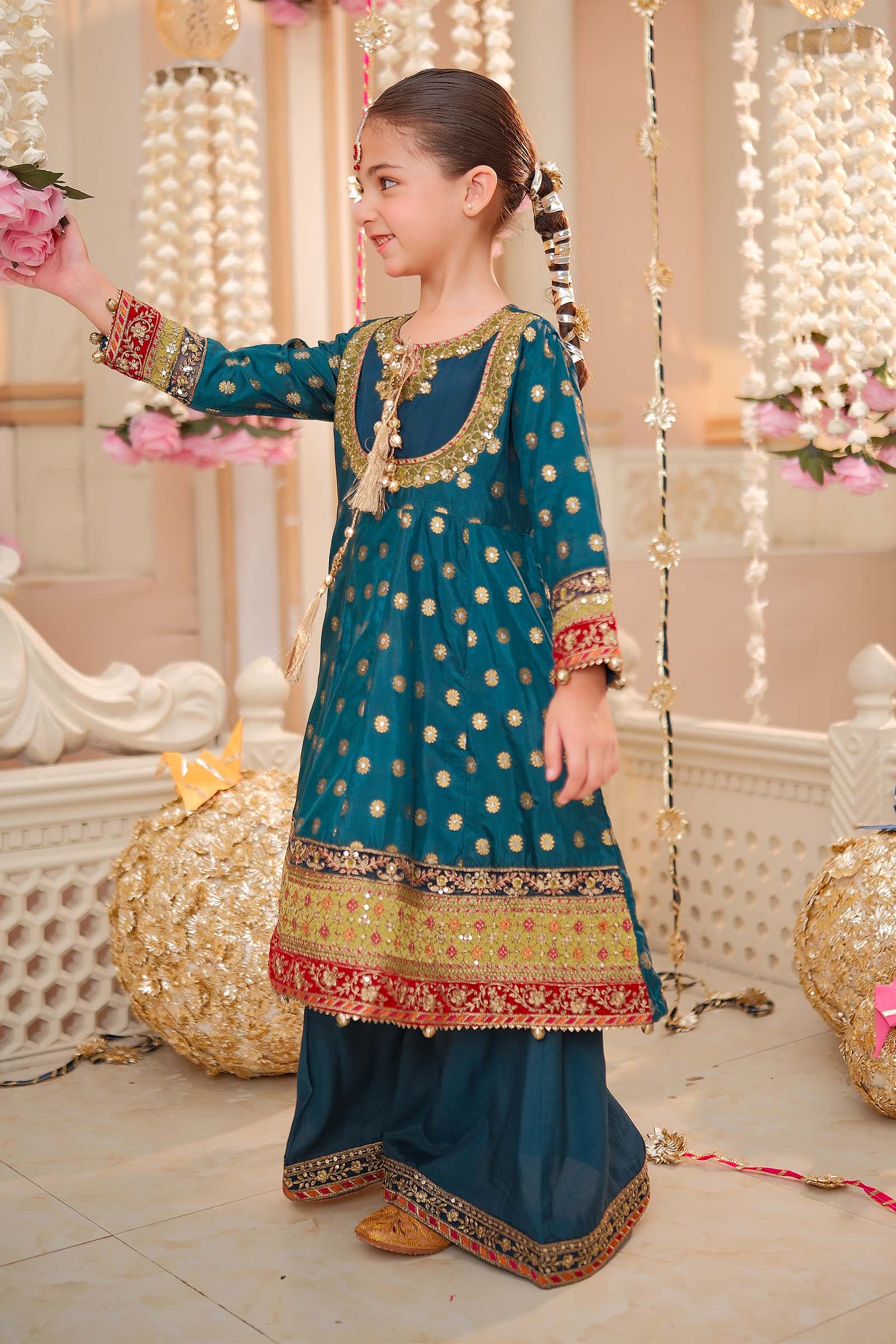 Maria B | 3 Piece Embroidered Jamawar Suit | MKS-W24-22 - by - Libasekhas UK - Registered Vendor of : Maria B - 100% Original Designer Dresss