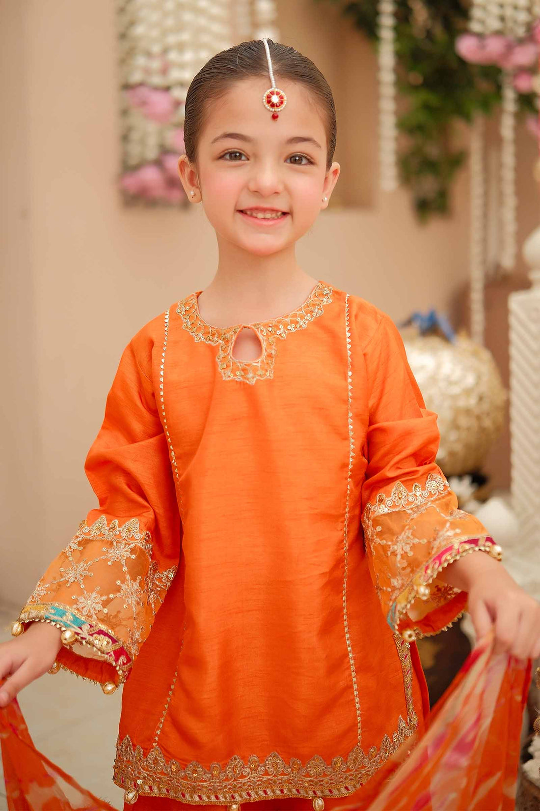 Maria B | 3 Piece Embroidered Raw Silk Suit | MKS-W24-31 - by - Libasekhas UK - Registered Vendor of : Maria B - 100% Original Designer Dresss
