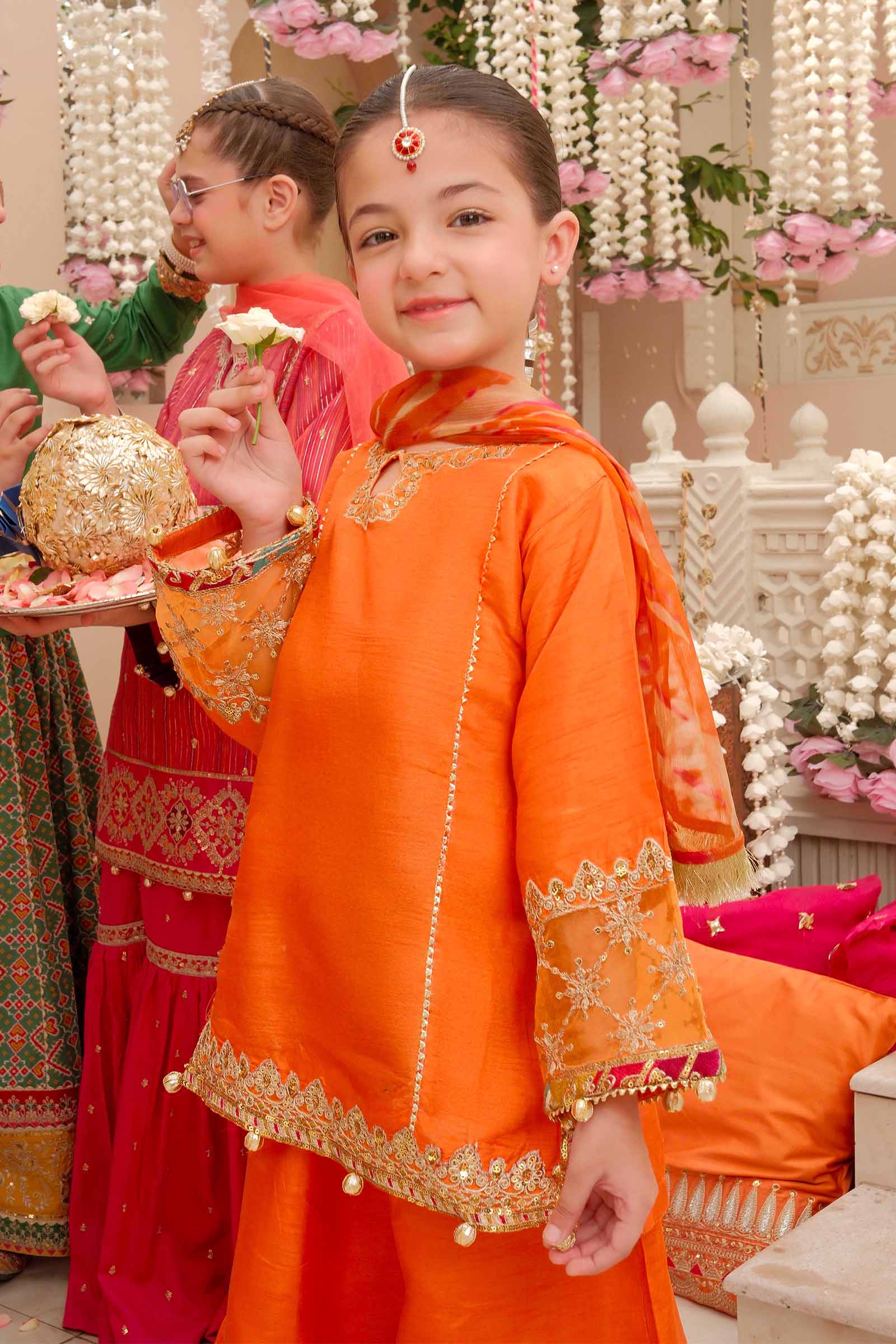 Maria B | 3 Piece Embroidered Raw Silk Suit | MKS-W24-31 - by - Libasekhas UK - Registered Vendor of : Maria B - 100% Original Designer Dresss
