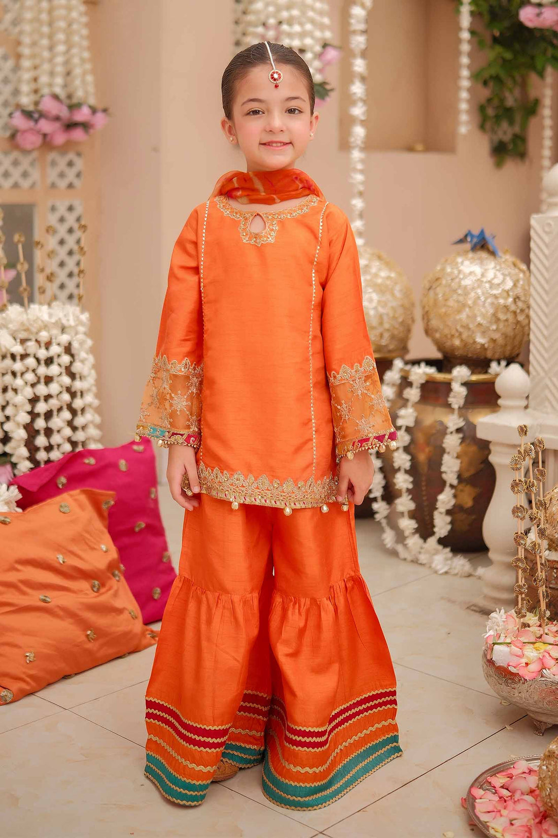 Maria B | 3 Piece Embroidered Raw Silk Suit | MKS-W24-31 - by - Libasekhas UK - Registered Vendor of : Maria B - 100% Original Designer Dresss