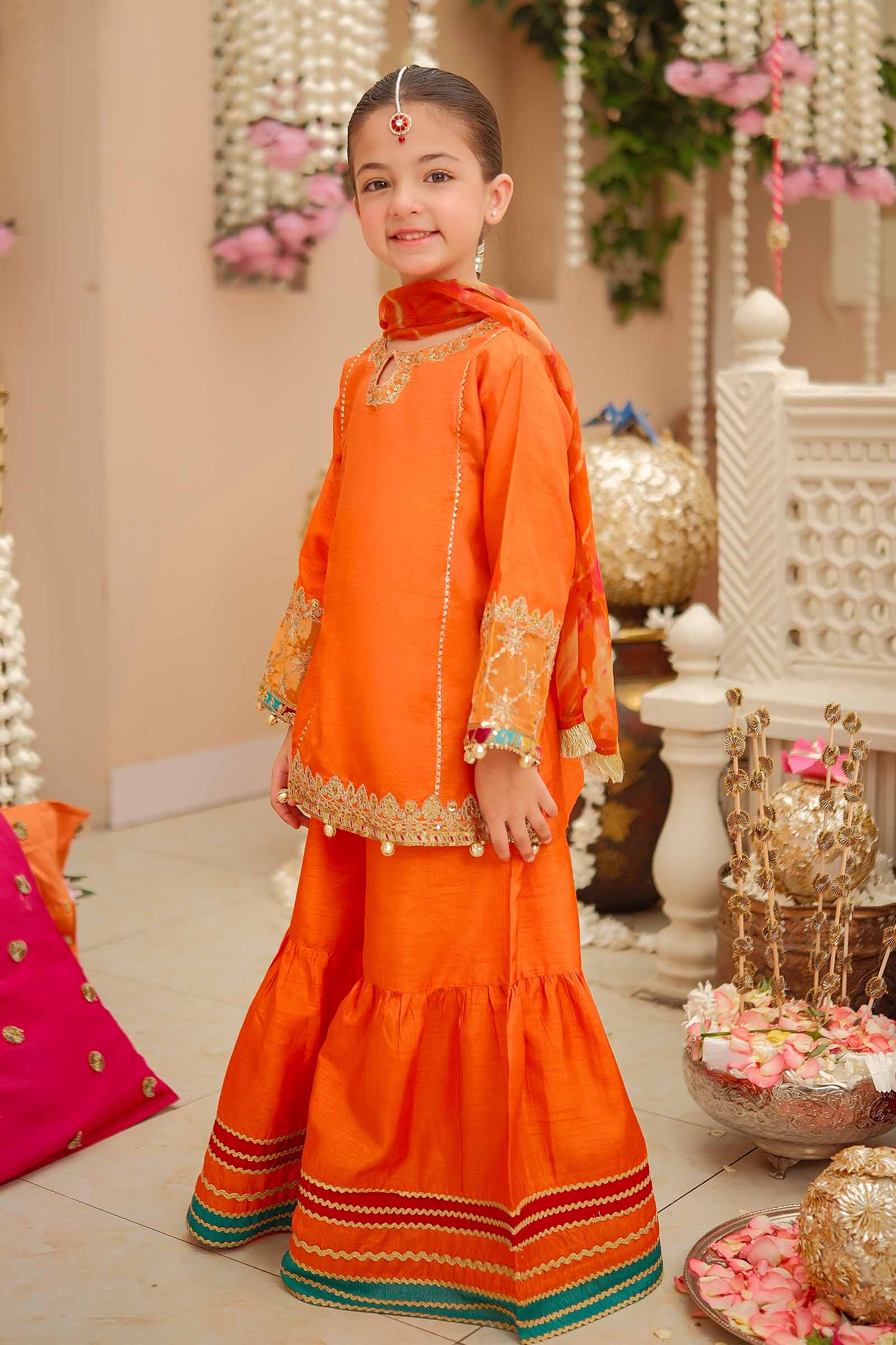 Maria B | 3 Piece Embroidered Raw Silk Suit | MKS-W24-31 - by - Libasekhas UK - Registered Vendor of : Maria B - 100% Original Designer Dresss