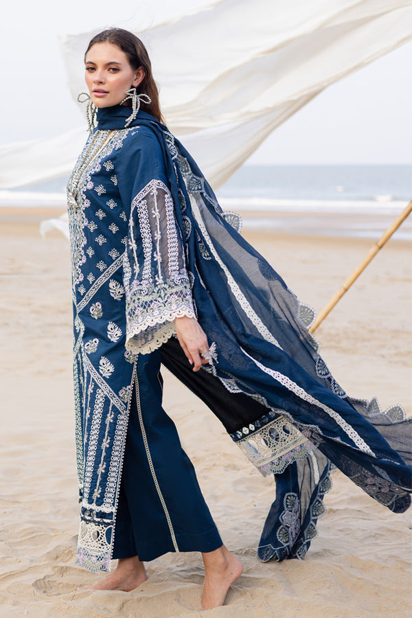 Marjjan | Mavi Lawn | MLL-19 A (TEAL BLUE) - by Libasekhas UK - Registered Vendor of : Marjjan - 100% Original Designer Dress