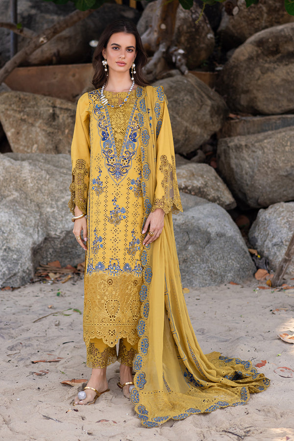 Marjjan | Mavi Lawn | MLL-23 B (MUSTARD) - by Libasekhas UK - Registered Vendor of : Marjjan - 100% Original Designer Dress
