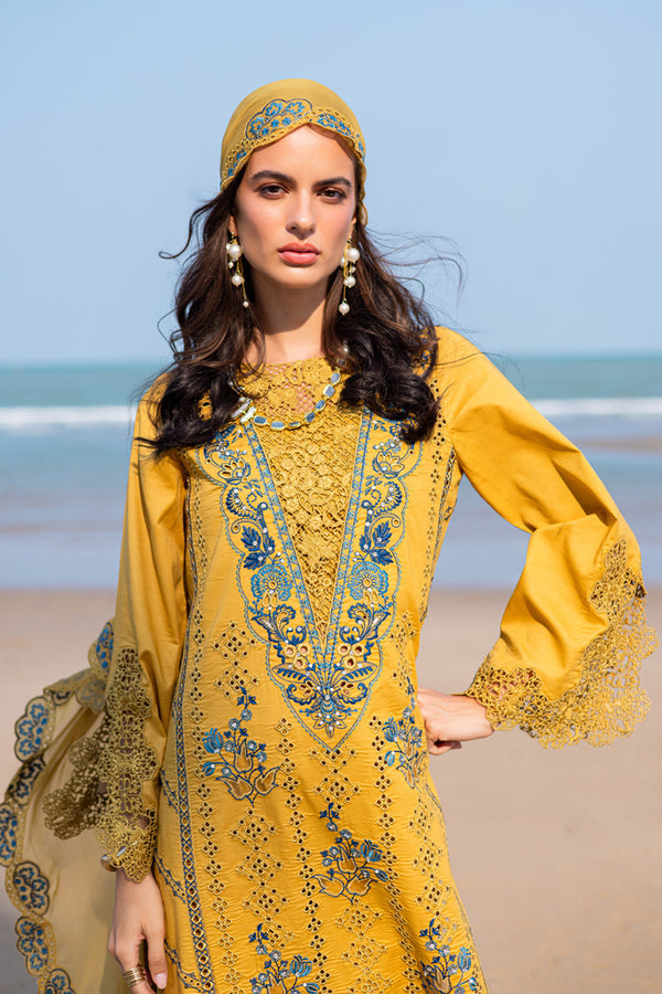 Marjjan | Mavi Lawn | MLL-23 B (MUSTARD) - by Libasekhas UK - Registered Vendor of : Marjjan - 100% Original Designer Dress