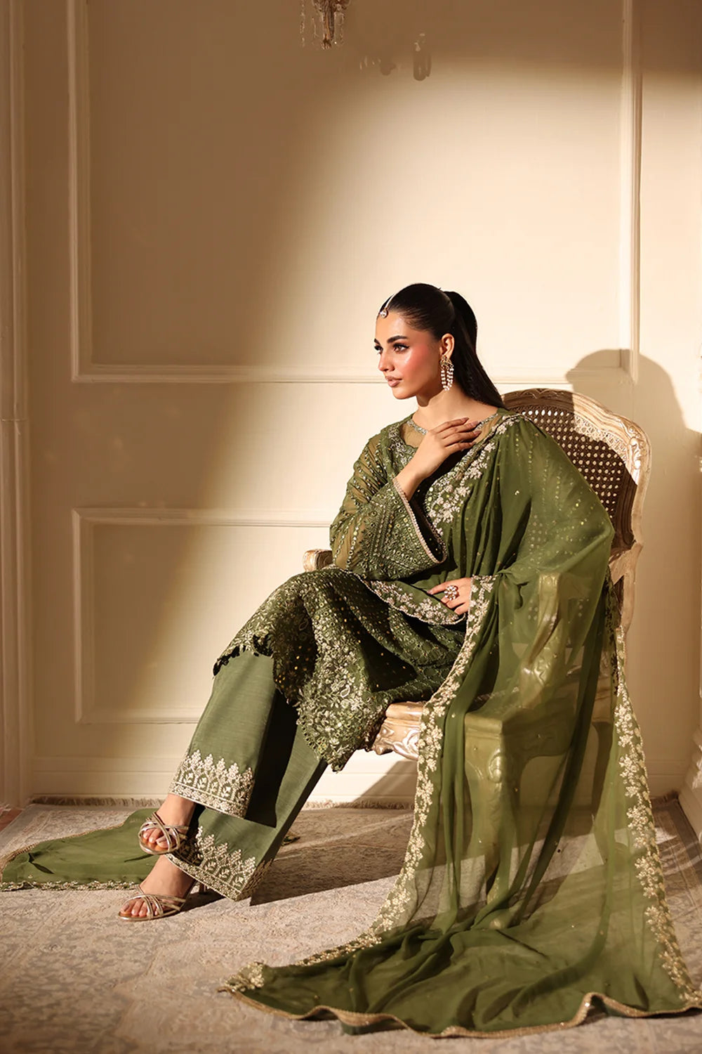 Azure | Ensembles | Moss Glow - by Libasekhas UK - Registered Vendor of : Azure - 100% Original Designer Dress