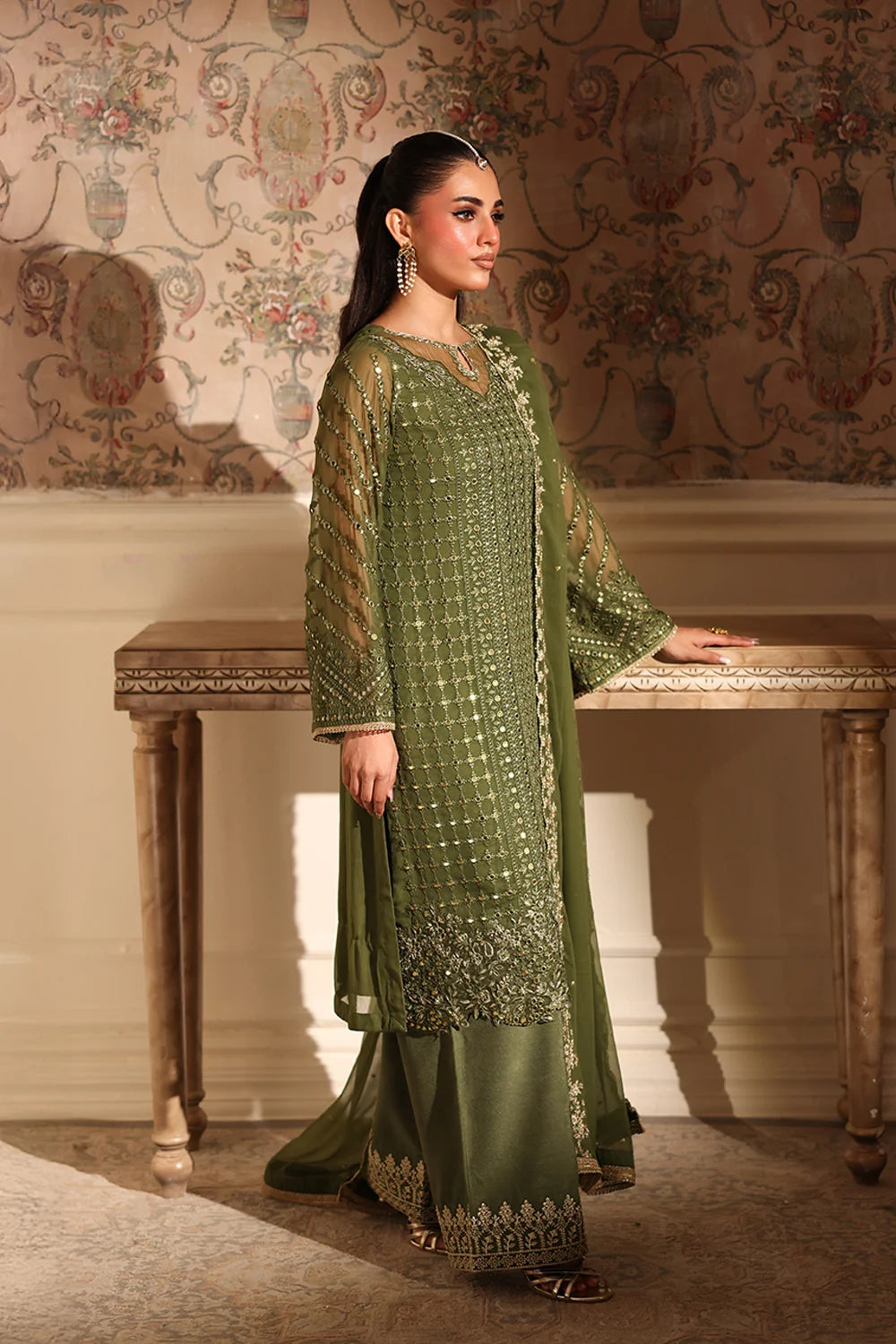 Azure | Ensembles | Moss Glow - by Libasekhas UK - Registered Vendor of : Azure - 100% Original Designer Dress