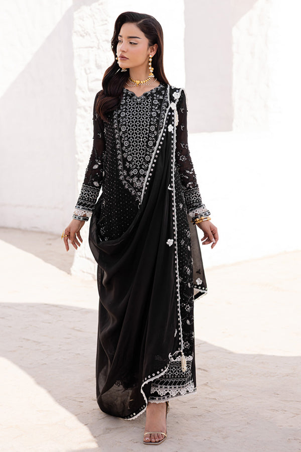 Marjjan | Elyna Lawn | REINA MP-44 (BLACK) - by Libasekhas UK - Registered Vendor of : Marjjan - 100% Original Designer Dress