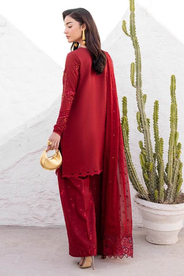 Marjjan | Elyna Lawn | SACRLET MP-48 (RED) - by Libasekhas UK - Registered Vendor of : Marjjan - 100% Original Designer Dress