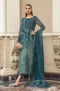 Maria B | Luxury Chiffon Collection | Teal Blue - by - Libasekhas UK - Registered Vendor of : Maria B - 100% Original Designer Dresss