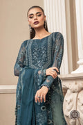 Maria B | Luxury Chiffon Collection | Teal Blue - by - Libasekhas UK - Registered Vendor of : Maria B - 100% Original Designer Dresss