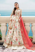 Maria B | Luxury Chiffon Collection | Cloud White Floral - by - Libasekhas UK - Registered Vendor of : Maria B - 100% Original Designer Dresss