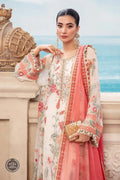 Maria B | Luxury Chiffon Collection | Cloud White Floral - by - Libasekhas UK - Registered Vendor of : Maria B - 100% Original Designer Dresss