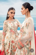 Maria B | Luxury Chiffon Collection | Cloud White Floral - by - Libasekhas UK - Registered Vendor of : Maria B - 100% Original Designer Dresss