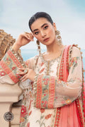 Maria B | Luxury Chiffon Collection | Cloud White Floral - by - Libasekhas UK - Registered Vendor of : Maria B - 100% Original Designer Dresss