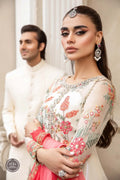 Maria B | Luxury Chiffon Collection | Cloud White Floral - by - Libasekhas UK - Registered Vendor of : Maria B - 100% Original Designer Dresss