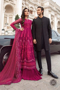 Maria B | Luxury Chiffon Collection | Magenta Pink - by - Libasekhas UK - Registered Vendor of : Maria B - 100% Original Designer Dresss