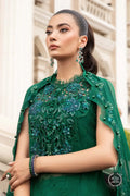 Maria B | Luxury Chiffon Collection | Emerald Green - by - Libasekhas UK - Registered Vendor of : Maria B - 100% Original Designer Dresss