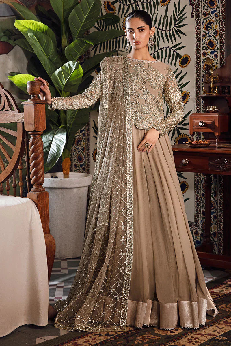 Mushq | Irha Kalidaar Chiffon Pret | HAZEL - by - Libasekhas UK - Registered Vendor of : Mushq - 100% Original Designer Dresss