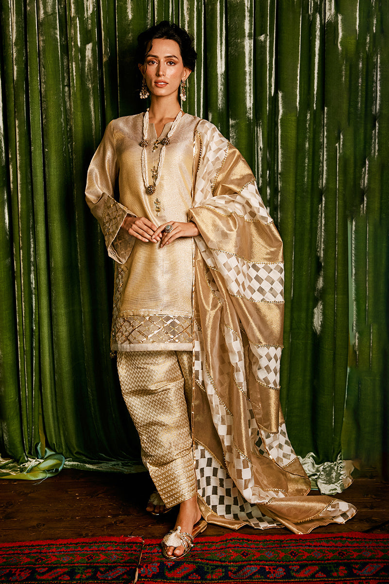 Mushq | Chandni Gota Love It | Basanti - by - Libasekhas UK - Registered Vendor of : Mushq - 100% Original Designer Dresss