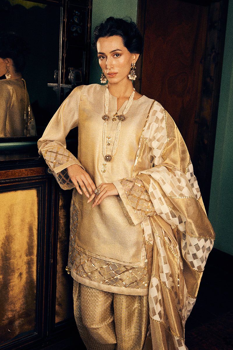 Mushq | Chandni Gota Love It | Basanti - by - Libasekhas UK - Registered Vendor of : Mushq - 100% Original Designer Dresss