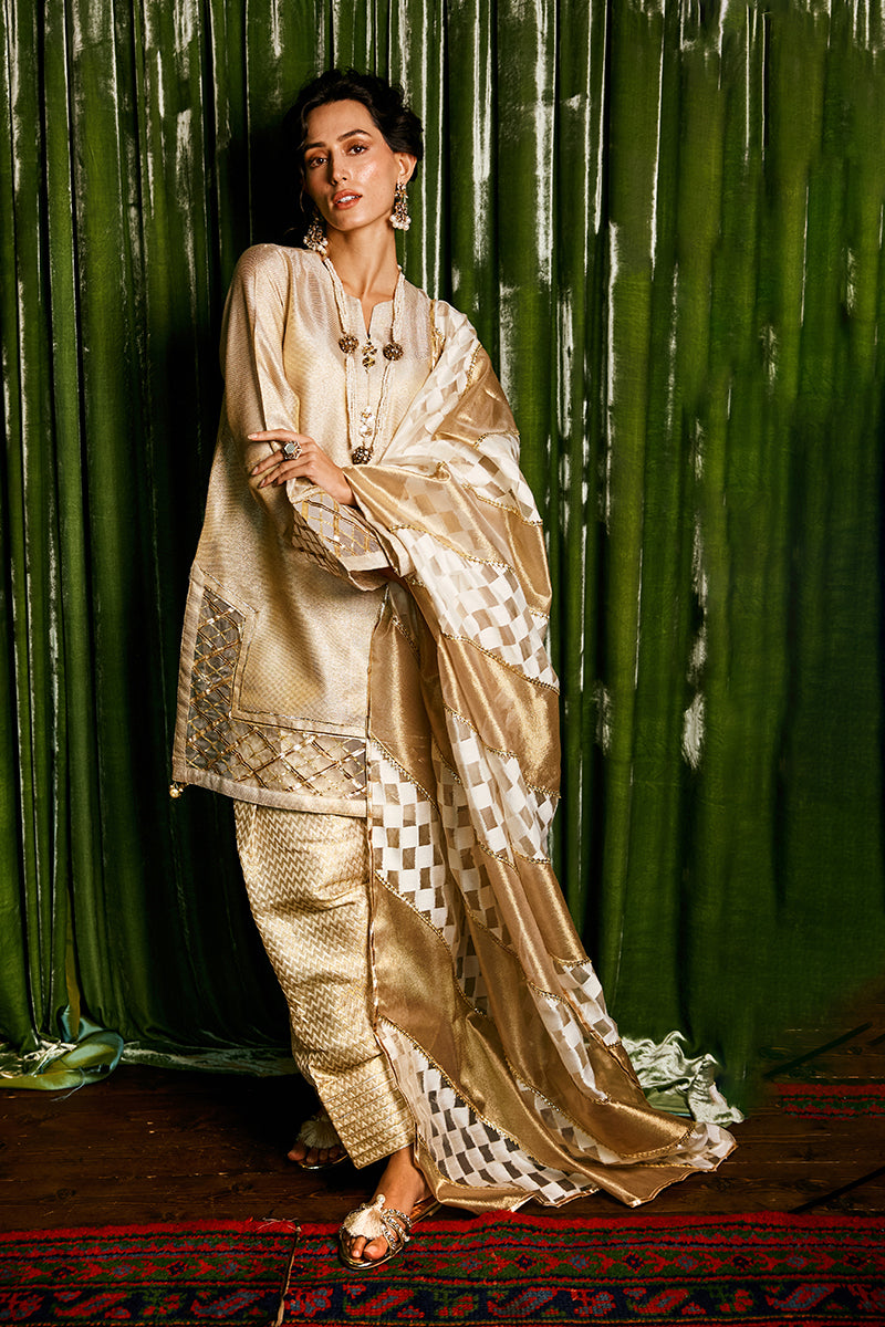 Mushq | Chandni Gota Love It | Basanti - by - Libasekhas UK - Registered Vendor of : Mushq - 100% Original Designer Dresss