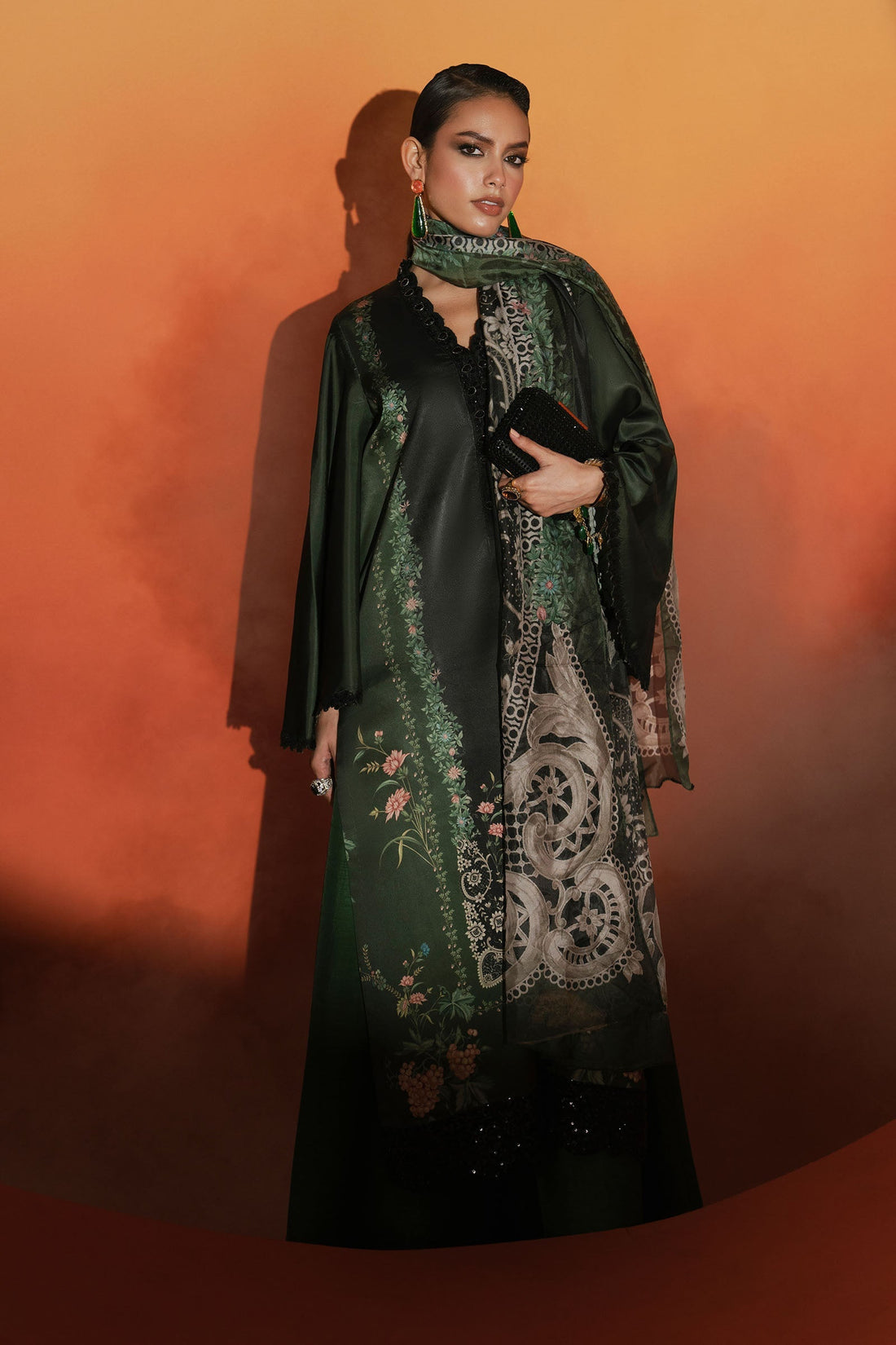 Maria B | Luxury Pret Pre Fall | MPS-EF26-06R1-Green - by Libasekhas UK - Registered Vendor of : Maria B - 100% Original Designer Dress