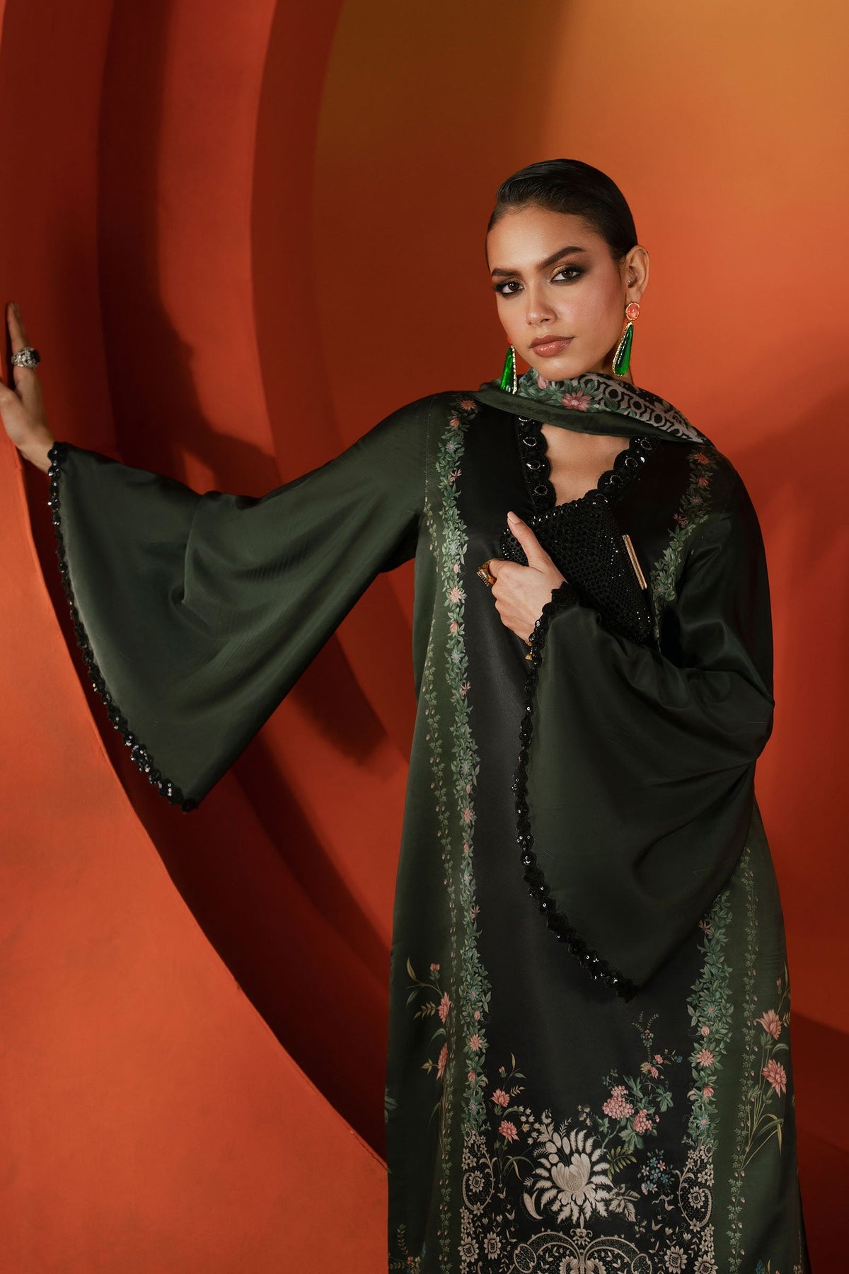 Maria B | Luxury Pret Pre Fall | MPS-EF26-06R1-Green - by Libasekhas UK - Registered Vendor of : Maria B - 100% Original Designer Dress