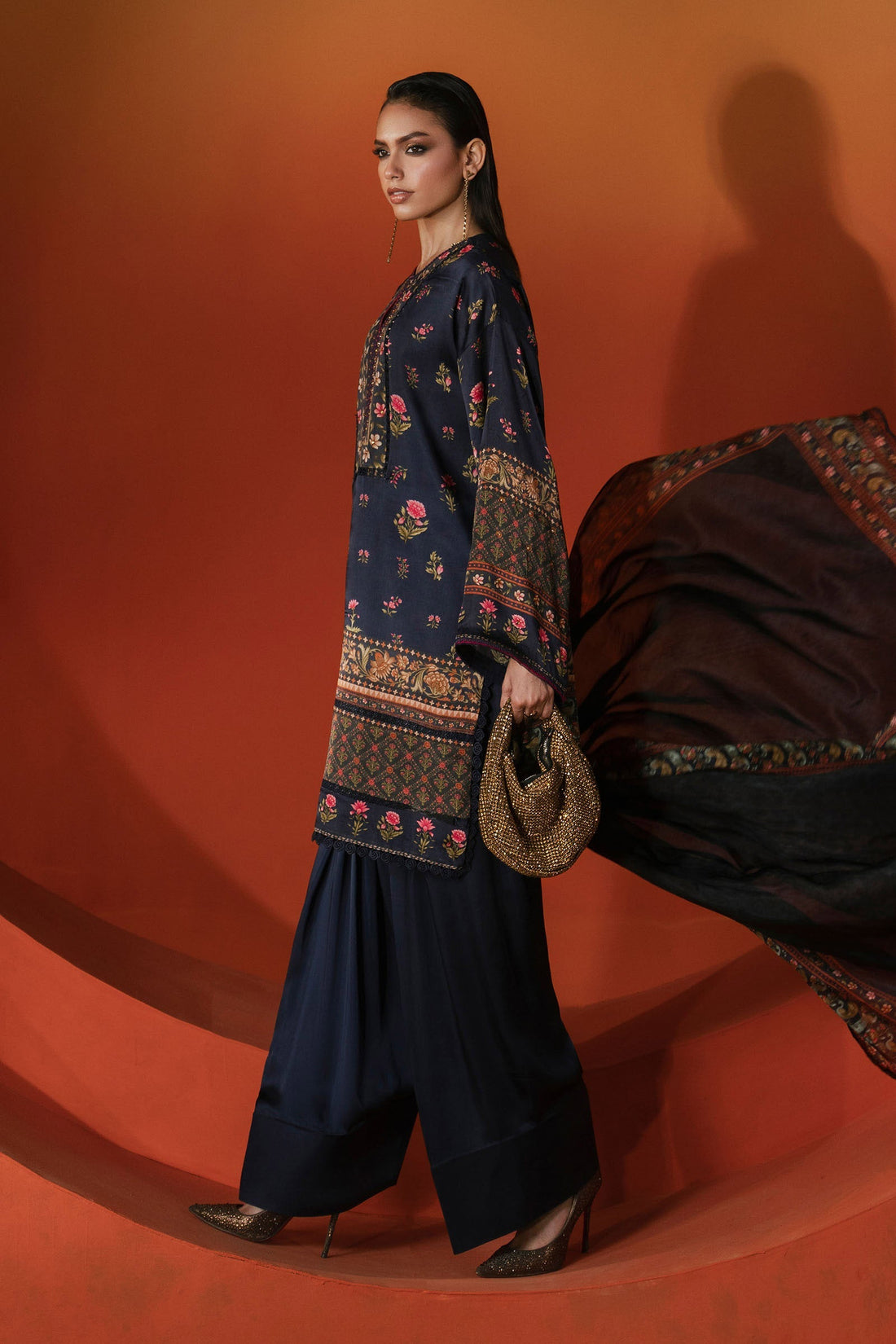 Maria B | Silk Prints | Satin Silk Suit SS-05 - by Libasekhas UK - Registered Vendor of : Maria B - 100% Original Designer Dress