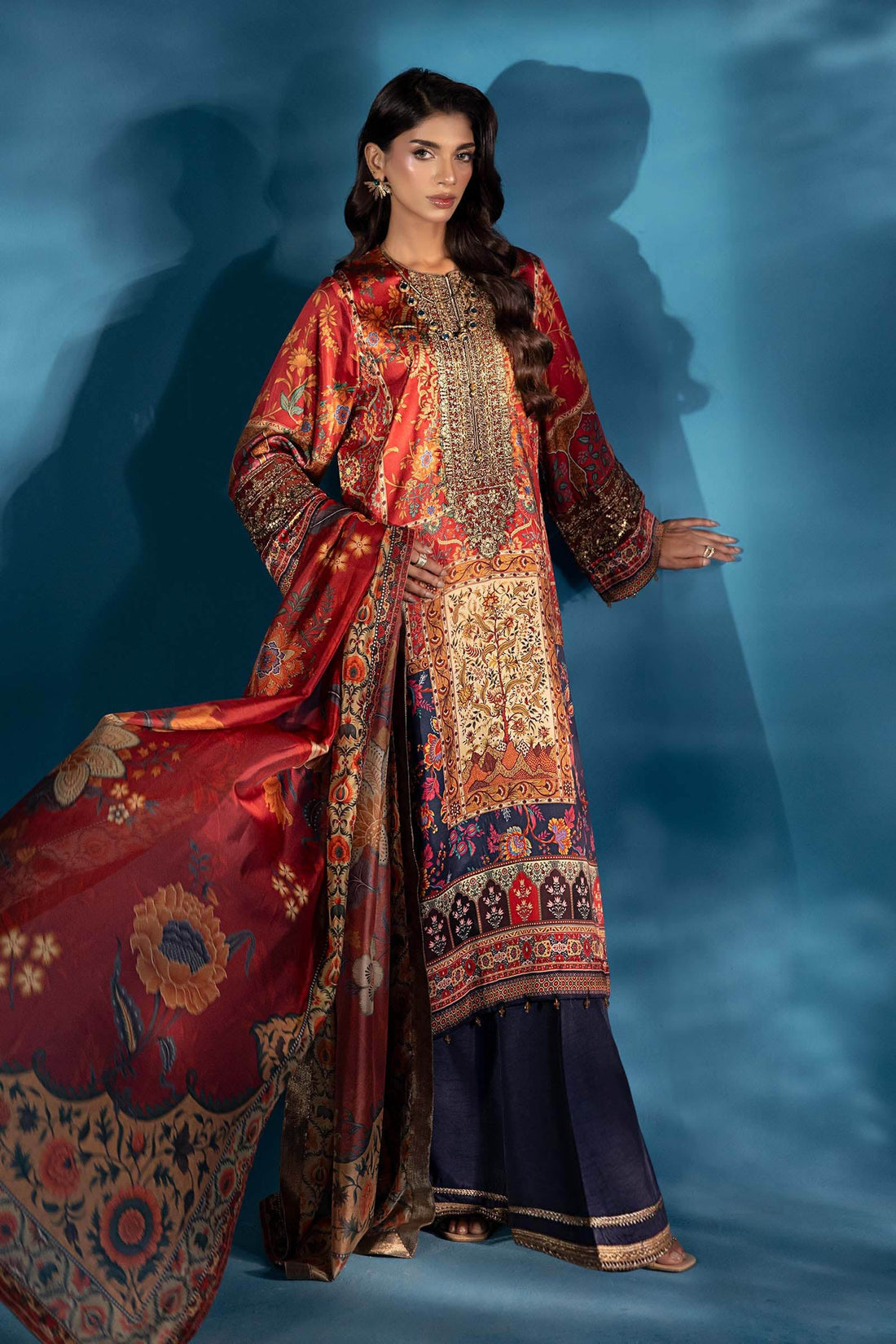 Maria B | Pre fall Dresses |  MPS-W25-08 R - by Libasekhas UK - Registered Vendor of : Maria B - 100% Original Designer Dress