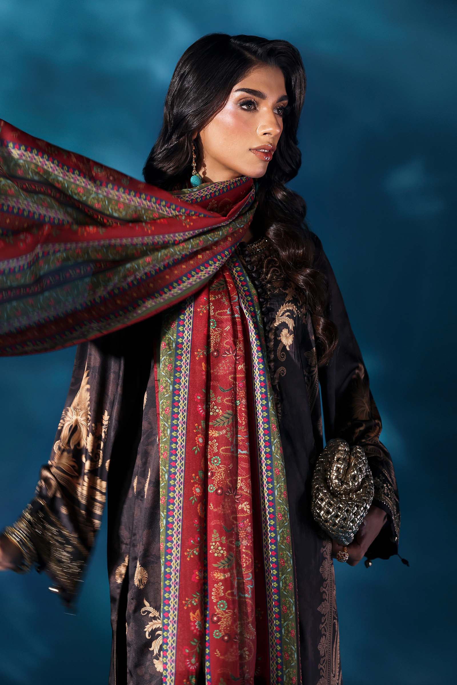 Maria B | Pre fall Dresses | MPS-W25-02 K L / Black / Silk Maria B | Pre fall Dresses | MPS-W25-02 K L / Black / Silk