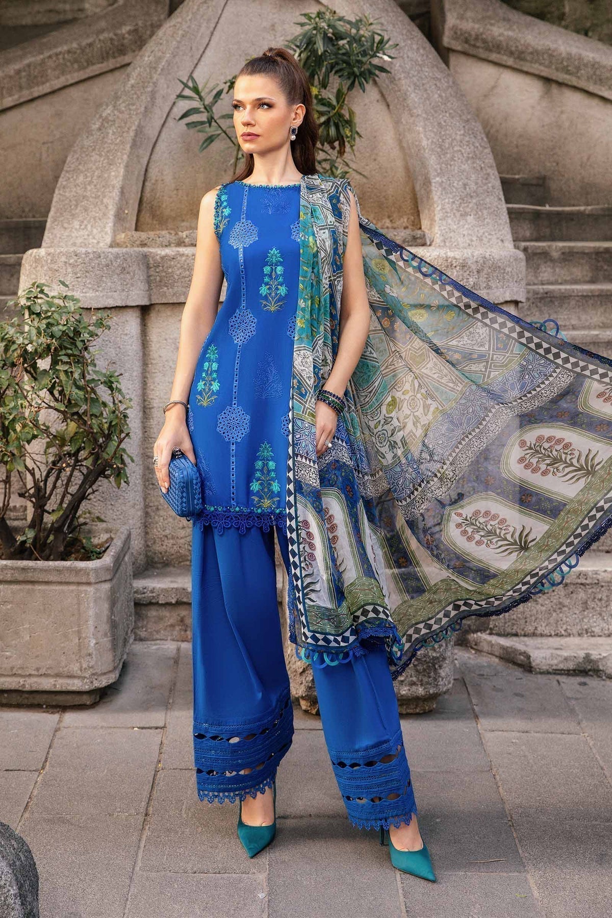 Maria B | M Prints Fall Edit 24 | MPT-2303-A - by - Libasekhas UK - Registered Vendor of : Maria B - 100% Original Designer Dresss
