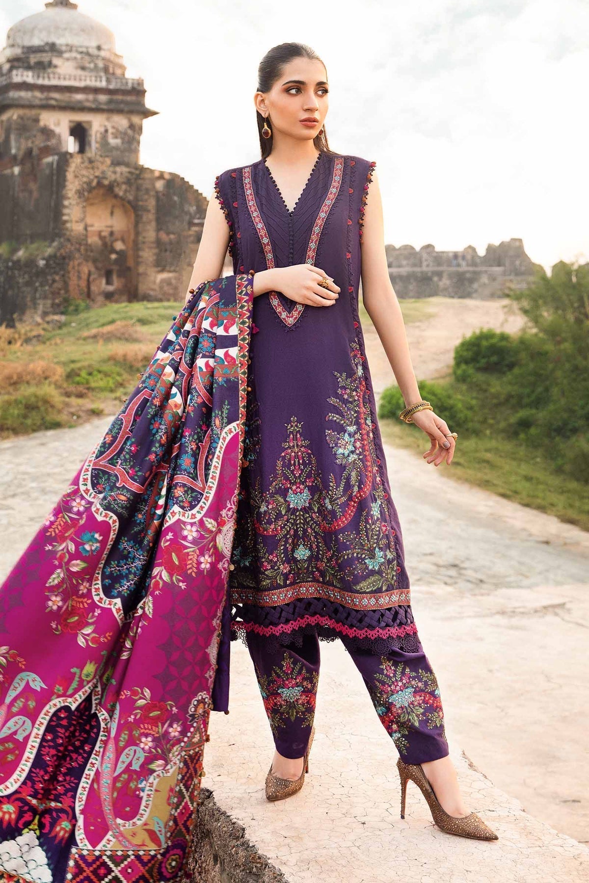 Maria B | M Prints Winter 24 | MPT-2402-A - by - Libasekhas UK - Registered Vendor of : Maria B - 100% Original Designer Dresss