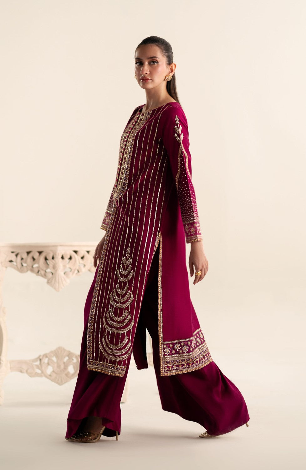 Maryum N Maria | Lagom Ready to Wear | VIOLET - MS-24214 - by - Libasekhas UK - Registered Vendor of : Maryum N Maria - 100% Original Designer Dresss