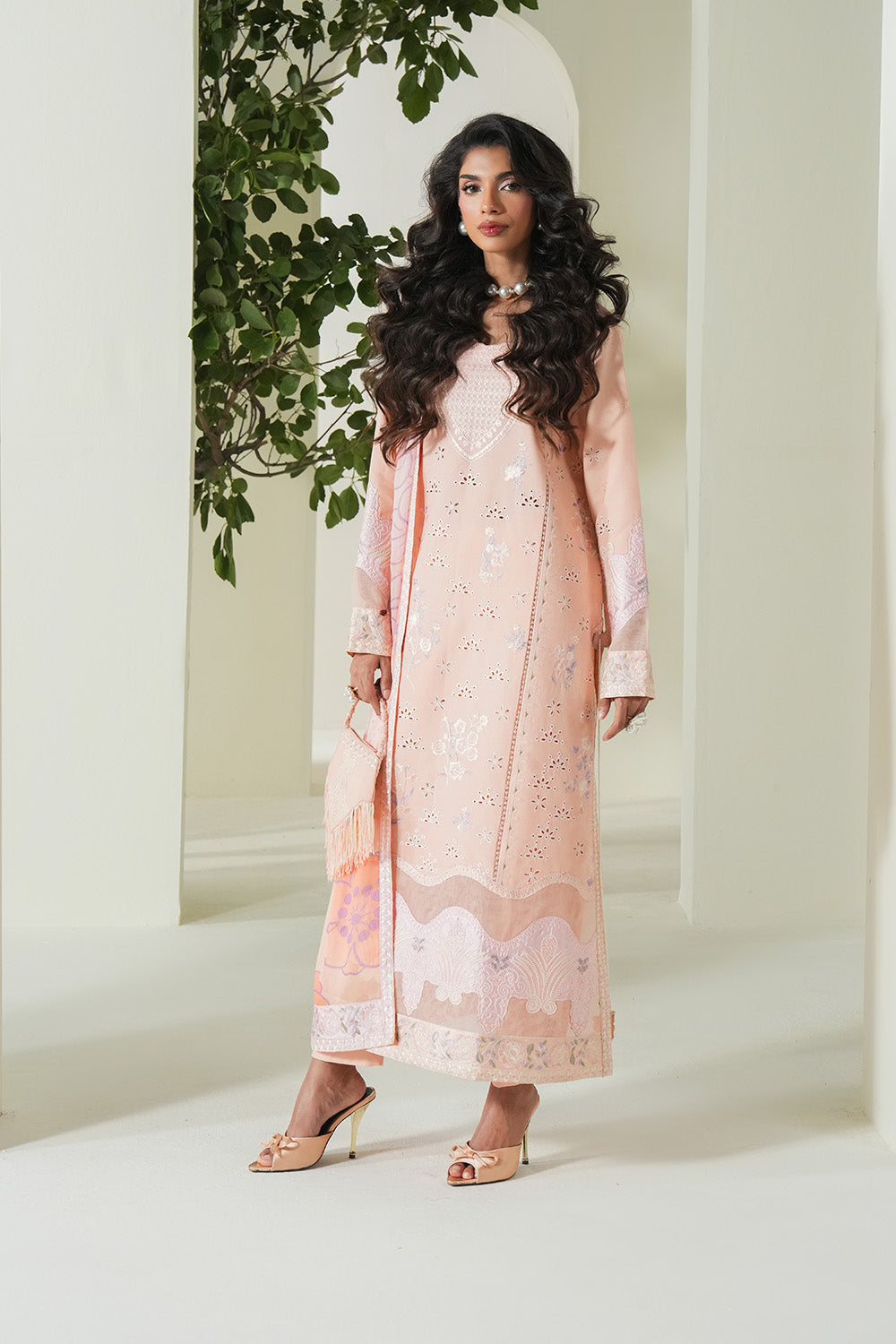 Maryum N Maria | Soiree Lawn | Peachy Delight - by - Libasekhas UK - Registered Vendor of : Maryam N Maria - 100% Original Designer Dresss