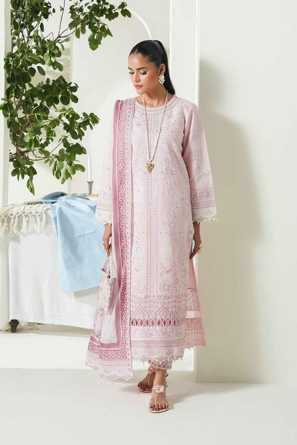 Maryum N Maria | Soiree Lawn | Salmon - by - Libasekhas UK - Registered Vendor of : Maryam N Maria - 100% Original Designer Dresss