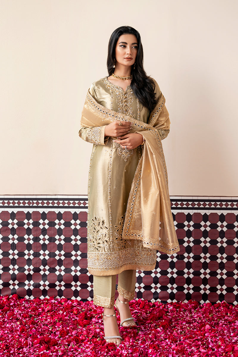 Mushq | Sunehri Lama Silk | Soraya - by Libasekhas UK - Registered Vendor of : Mushq - 100% Original Designer Dress