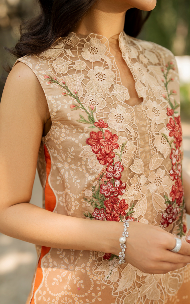 Asifa and Nabeel | Meraki SUmmer 26 | Peach Sorbet MSSL-02 - by Libasekhas UK - Registered Vendor of : Asifa and Nabeel - 100% Original Designer Dress