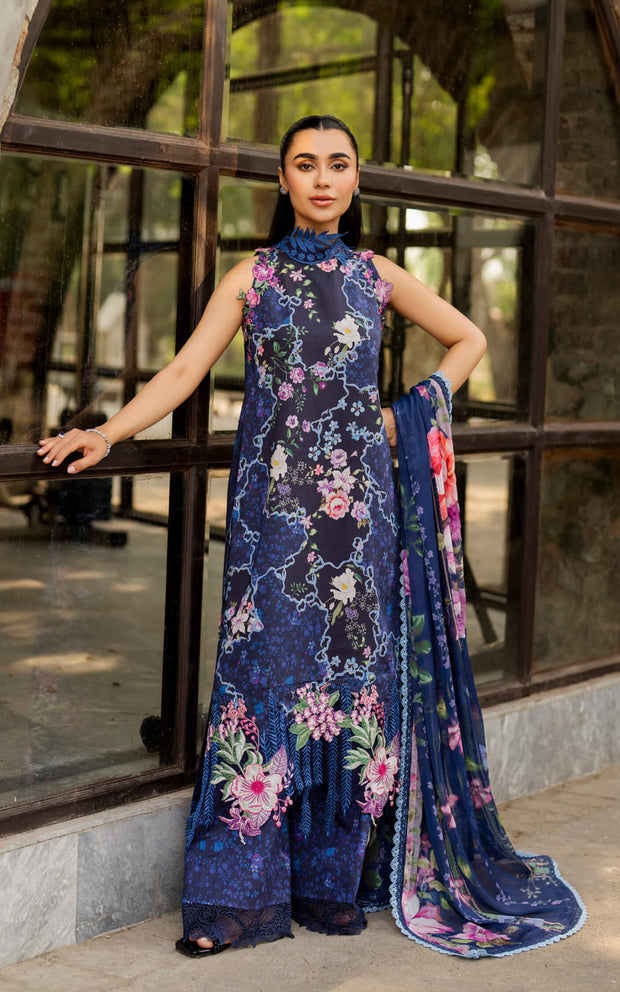 Asifa and Nabeel | Meraki SUmmer 26 | Indigo Craft MSSL-04 - by Libasekhas UK - Registered Vendor of : Asifa and Nabeel - 100% Original Designer Dress