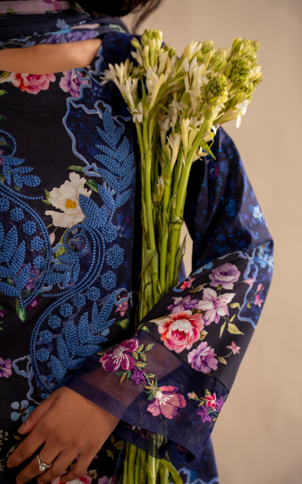 Asifa and Nabeel | Meraki SUmmer 26 | Indigo Craft MSSL-04 - by Libasekhas UK - Registered Vendor of : Asifa and Nabeel - 100% Original Designer Dress