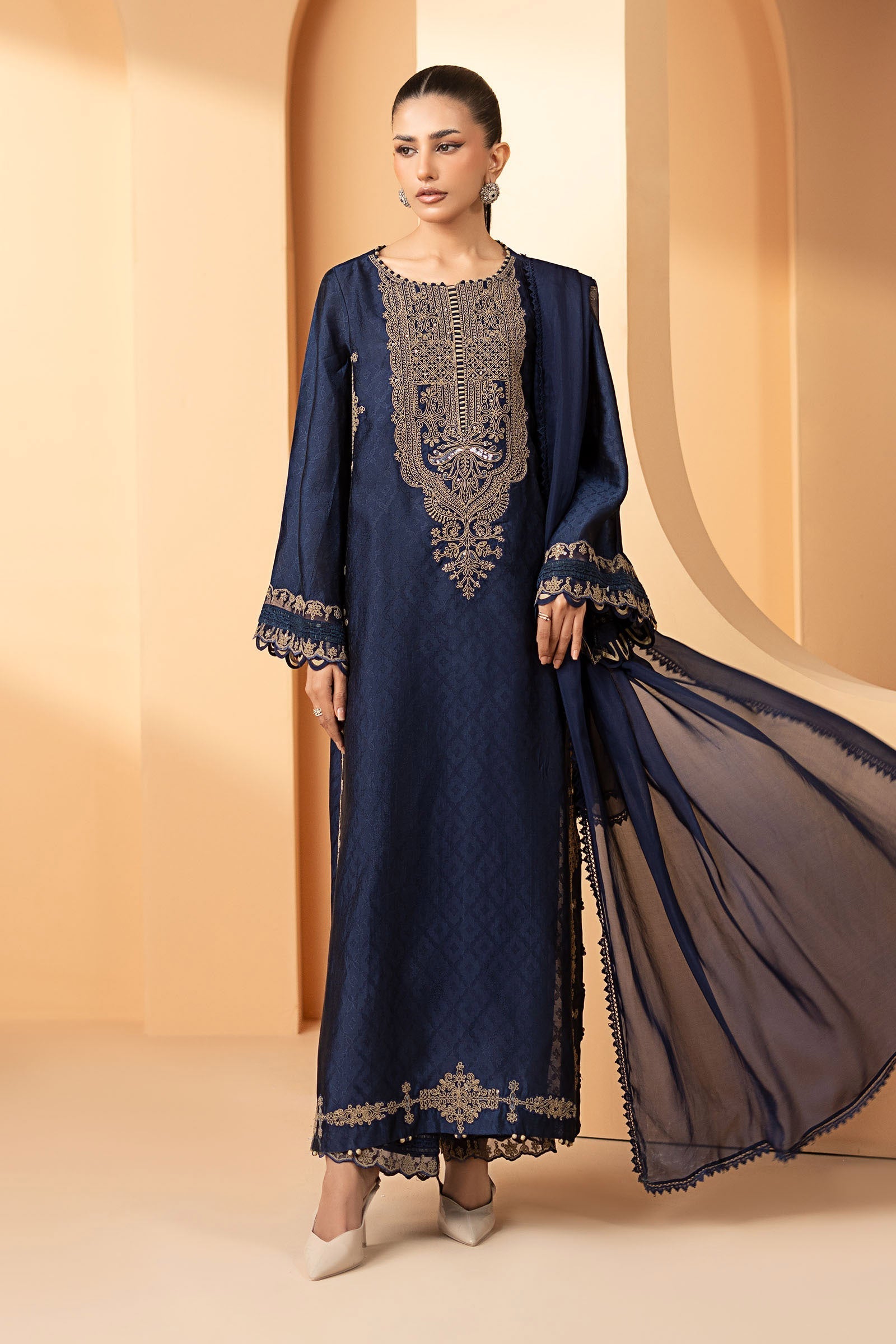 Maria B | Luxury Formals | MST-EF26-11-Blue - by Libasekhas UK - Registered Vendor of : Maria B - 100% Original Designer Dress