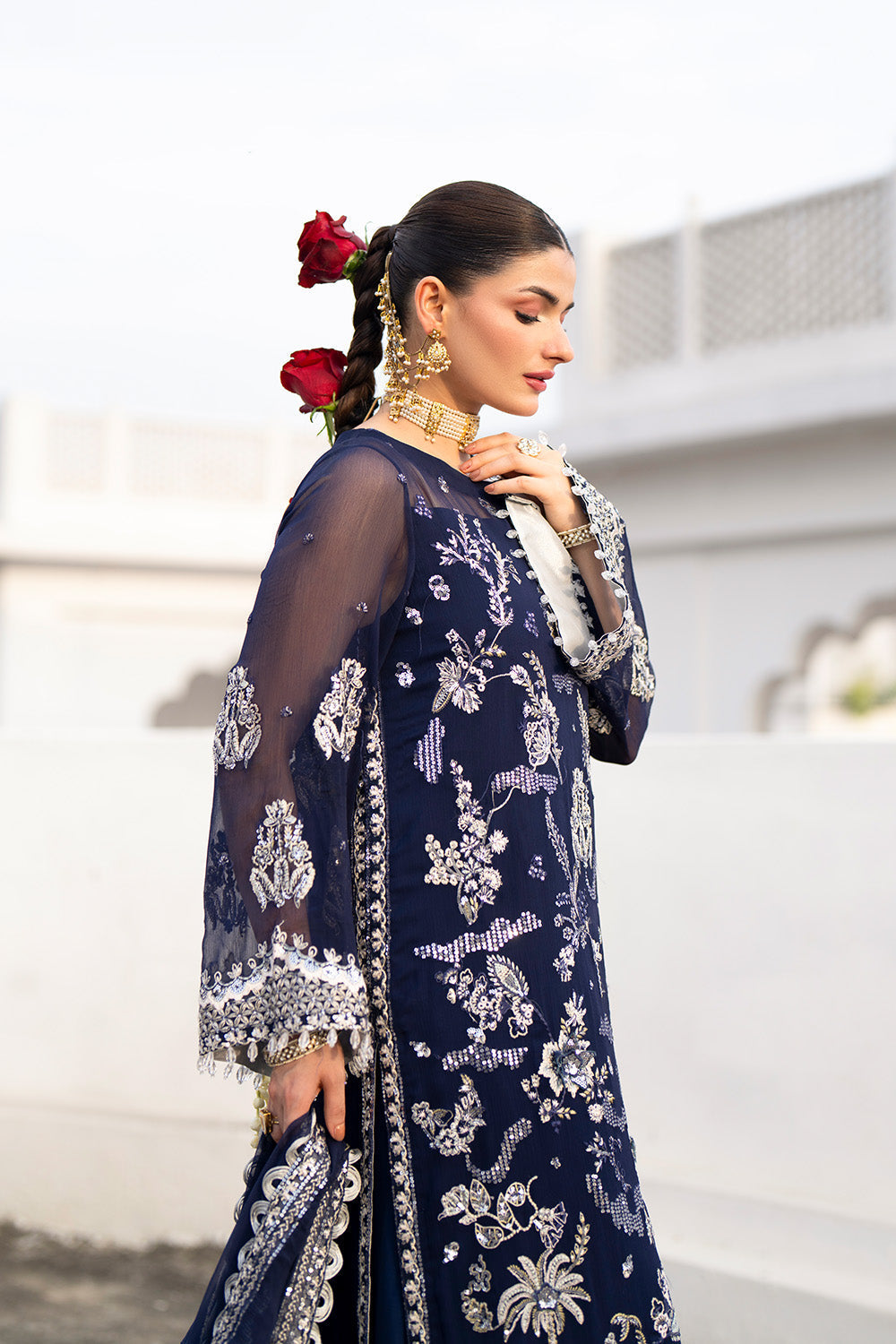 Maryum n Maria | Farda Formals | LACIVERT - by Libasekhas UK - Registered Vendor of : Maryum n Maria - 100% Original Designer Dress