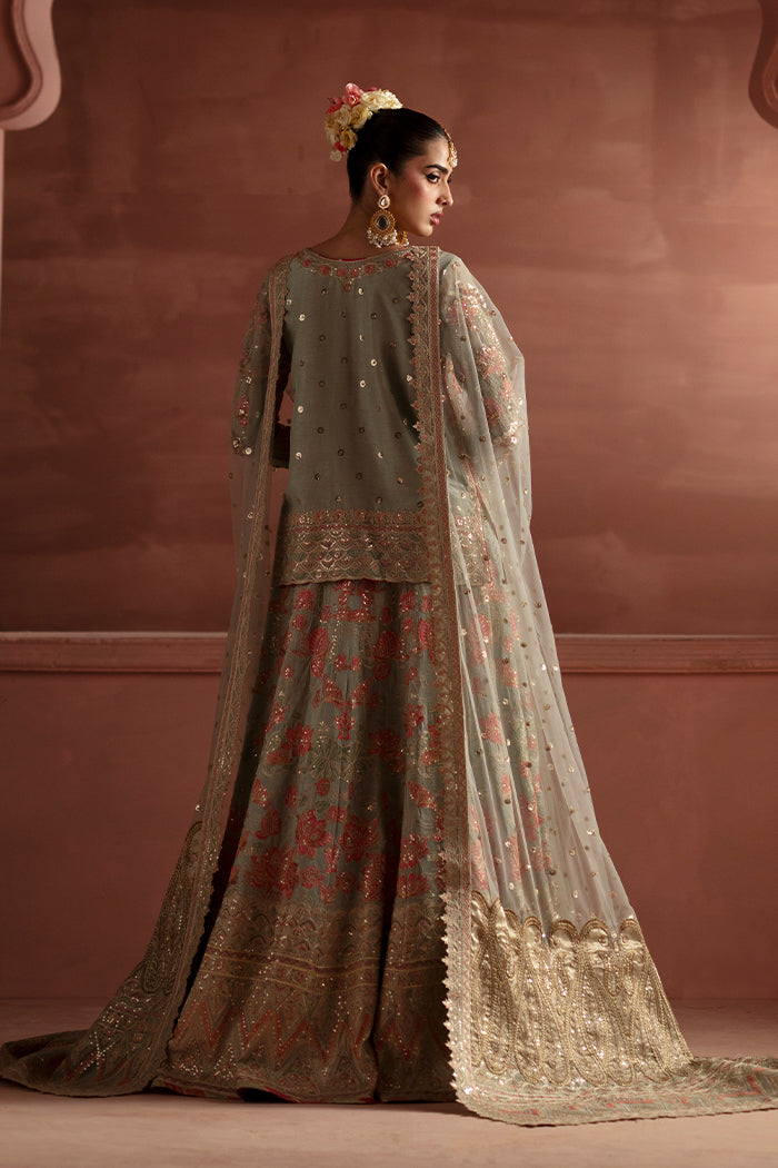 Maryum N Maria | Luxury Silk | RECEPTION FLOWERS - MSS5900 - by Libasekhas UK - Registered Vendor of : Maryum N Maria - 100% Original Designer Dress