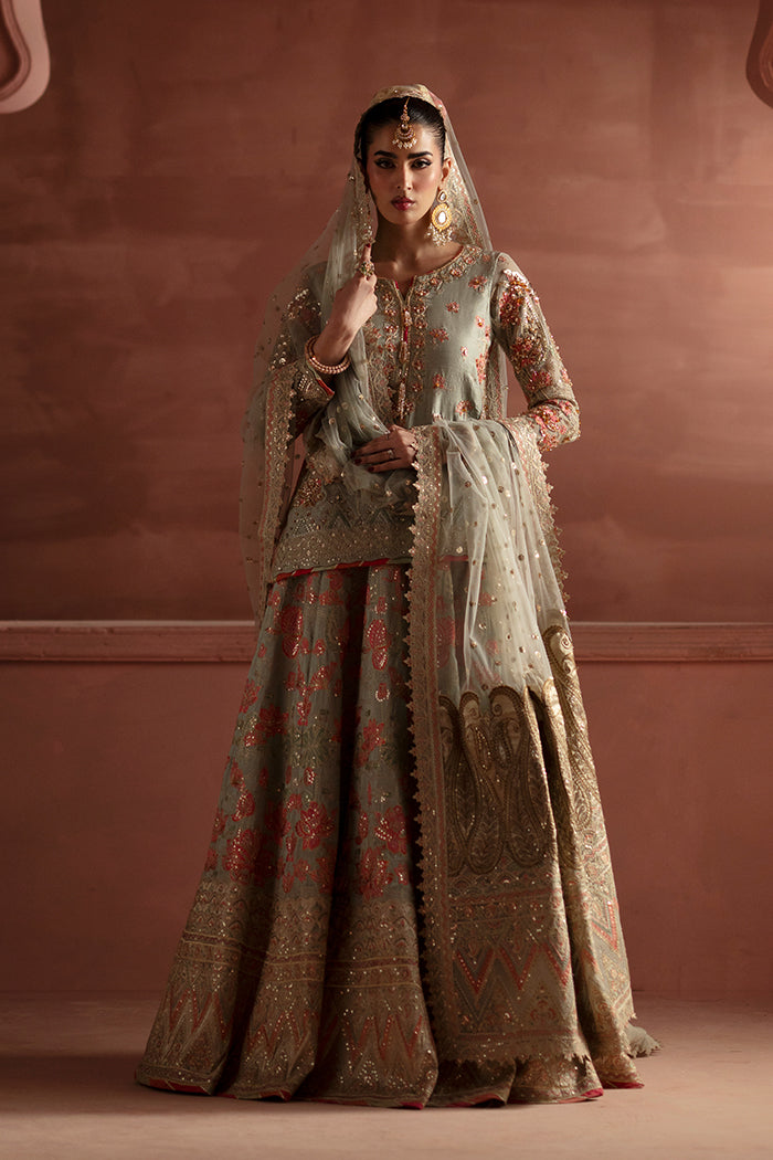 Maryum N Maria | Luxury Silk | RECEPTION FLOWERS - MSS5900 - by Libasekhas UK - Registered Vendor of : Maryum N Maria - 100% Original Designer Dress