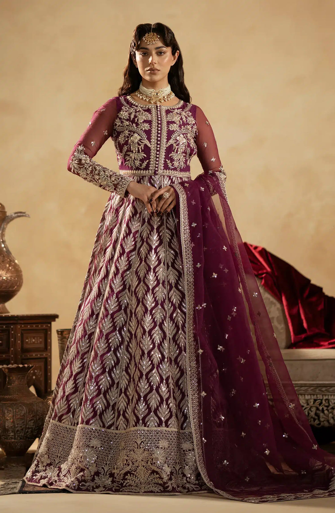 Maryum N Maria | Zamani Beghum Formals 23 | Ametyst-(MW23-512) - by - Libasekhas UK - Registered Vendor of : Maryum N Maria - 100% Original Designer Dresss